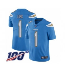 Men's Los Angeles Chargers #1 Ty Long Electric Blue Alternate Vapor Untouchable Limited Player 100th Season Football Jersey