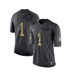 Men's Los Angeles Chargers #1 Ty Long Limited Black 2016 Salute to Service Football Jersey