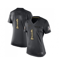 Women's Los Angeles Chargers #1 Ty Long Limited Black 2016 Salute to Service Football Jersey