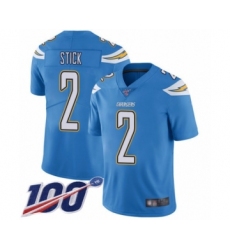 Men's Los Angeles Chargers #2 Easton Stick Electric Blue Alternate Vapor Untouchable Limited Player 100th Season Football Jersey