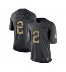 Men's Los Angeles Chargers #2 Easton Stick Limited Black 2016 Salute to Service Football Jersey