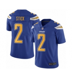Men's Los Angeles Chargers #2 Easton Stick Limited Electric Blue Rush Vapor Untouchable Football Jersey