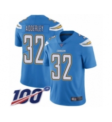 Men's Los Angeles Chargers #32 Nasir Adderley Electric Blue Alternate Vapor Untouchable Limited Player 100th Season Football Jersey