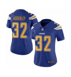 Women's Los Angeles Chargers #32 Nasir Adderley Limited Electric Blue Rush Vapor Untouchable Football Jersey