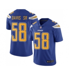 Men's Los Angeles Chargers #58 Thomas Davis Sr Limited Electric Blue Rush Vapor Untouchable Football Jersey