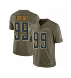 Youth Los Angeles Chargers #99 Jerry Tillery Limited Olive 2017 Salute to Service Football Jersey
