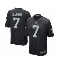 Men's Oakland Raiders #7 Mike Glennon Game Black Team Color Football Jersey