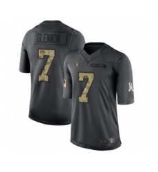 Men's Oakland Raiders #7 Mike Glennon Limited Black 2016 Salute to Service Football Jersey