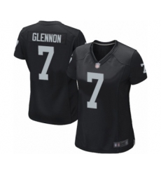 Women's Oakland Raiders #7 Mike Glennon Game Black Team Color Football Jersey