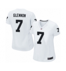 Women's Oakland Raiders #7 Mike Glennon Game White Football Jersey