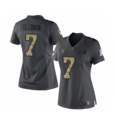 Women's Oakland Raiders #7 Mike Glennon Limited Black 2016 Salute to Service Football Jersey