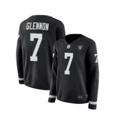 Women's Oakland Raiders #7 Mike Glennon Limited Black Therma Long Sleeve Football Jersey