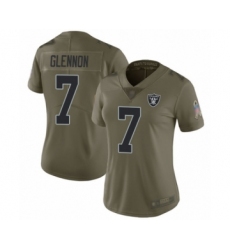 Women's Oakland Raiders #7 Mike Glennon Limited Olive 2017 Salute to Service Football Jersey