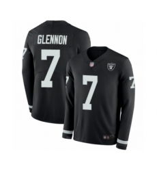 Youth Oakland Raiders #7 Mike Glennon Limited Black Therma Long Sleeve Football Jersey