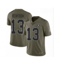 Youth Las Vegas Raiders #13 Hunter Renfrow Olive Stitched Football Limited 2017 Salute to Service Jersey