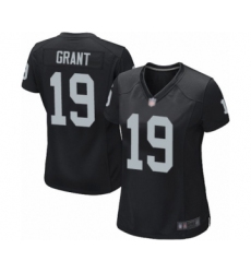 Women's Oakland Raiders #19 Ryan Grant Game Black Team Color Football Jersey