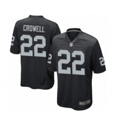 Men's Oakland Raiders #22 Isaiah Crowell Game Black Team Color Football Jersey