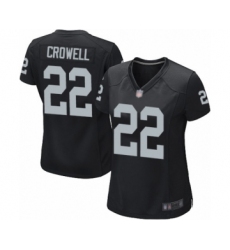 Women's Oakland Raiders #22 Isaiah Crowell Game Black Team Color Football Jersey