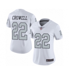 Women's Oakland Raiders #22 Isaiah Crowell Limited White Rush Vapor Untouchable Football Jersey