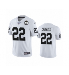 Women's Oakland Raiders #22 Isaiah Crowell White 60th Anniversary Vapor Untouchable Limited Player 100th Season Football Jersey