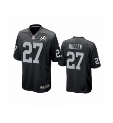 Youth Oakland Raiders #27 Trayvon Mullen Game Black 60th Anniversary Team Color Football Jersey