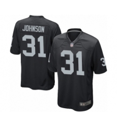 Men's Oakland Raiders #31 Isaiah Johnson Game Black Team Color Football Jersey