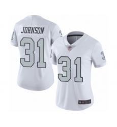 Women's Oakland Raiders #31 Isaiah Johnson Limited White Rush Vapor Untouchable Football Jersey