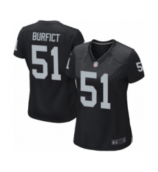 Women's Oakland Raiders #51 Vontaze Burfict Game Black Team Color Football Jersey