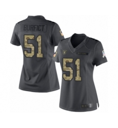 Women's Oakland Raiders #51 Vontaze Burfict Limited Black 2016 Salute to Service Football Jersey