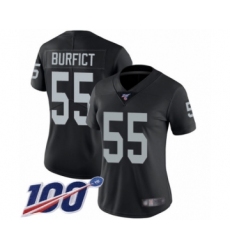 Women's Oakland Raiders #55 Vontaze Burfict Black Team Color Vapor Untouchable Limited Player 100th Season Football Jersey