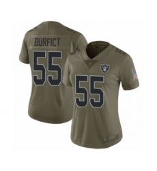 Women's Oakland Raiders #55 Vontaze Burfict Limited Olive 2017 Salute to Service Football Jersey