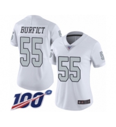 Women's Oakland Raiders #55 Vontaze Burfict Limited White Rush Vapor Untouchable 100th Season Football Jersey