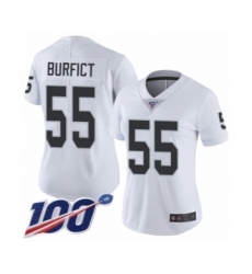 Women's Oakland Raiders #55 Vontaze Burfict White Vapor Untouchable Limited Player 100th Season Football Jersey