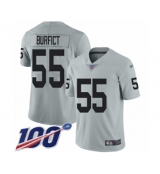 Youth Oakland Raiders #55 Vontaze Burfict Limited Silver Inverted Legend 100th Season Football Jersey