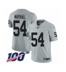 Youth Oakland Raiders #54 Brandon Marshall Limited Silver Inverted Legend 100th Season Football Jersey