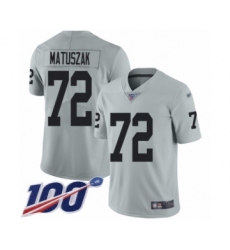 Youth Oakland Raiders #87 Foster Moreau Limited Silver Inverted Legend 100th Season Football Jersey