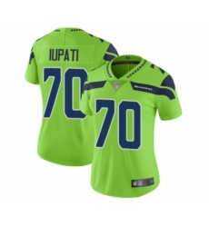 Women's Seattle Seahawks #70 Mike Iupati Limited Green Rush Vapor Untouchable Football Jersey