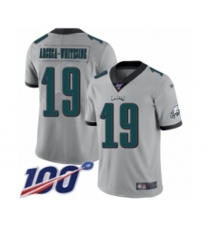 Youth Philadelphia Eagles #19 JJ Arcega-Whiteside Limited Silver Inverted Legend 100th Season Football Jersey