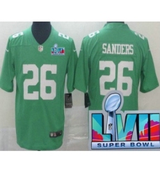 Men's Philadelphia Eagles #26 Miles Sanders Limited Green Rush Super Bowl LVII Vapor Jersey