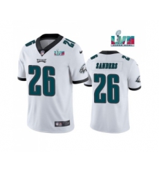 Men's Philadelphia Eagles #26 Miles Sanders White Super Bowl LVII Patch Vapor Untouchable Limited Stitched Jersey