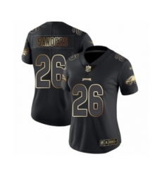 Women's Philadelphia Eagles #26 Miles Sanders Black Gold Vapor Untouchable Limited Player Football Jersey