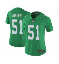 Women's Philadelphia Eagles #51 Zach Brown Limited Green Rush Vapor Untouchable Football Jersey