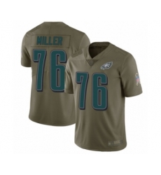 Men's Philadelphia Eagles #76 Shareef Miller Limited Olive 2017 Salute to Service Football Jersey