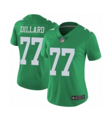 Women's Philadelphia Eagles #77 Andre Dillard Limited Green Rush Vapor Untouchable Football Jersey