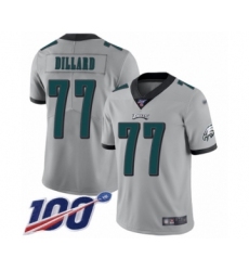 Youth Philadelphia Eagles #77 Andre Dillard Limited Silver Inverted Legend 100th Season Football Jersey