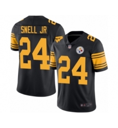 Men's Pittsburgh Steelers #24 Benny Snell Jr. Limited Black Rush Vapor Untouchable Football Jersey