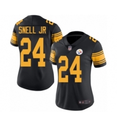 Women's Pittsburgh Steelers #24 Benny Snell Jr. Limited Black Rush Vapor Untouchable Football Jersey