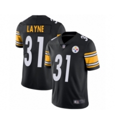 Men's Pittsburgh Steelers #31 Justin Layne Black Team Color Vapor Untouchable Limited Player Football Jersey