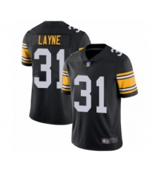 Youth Pittsburgh Steelers #31 Justin Layne Black Alternate Vapor Untouchable Limited Player Football Jersey