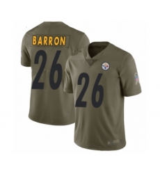 Men's Pittsburgh Steelers #26 Mark Barron Limited Olive 2017 Salute to Service Football Jersey